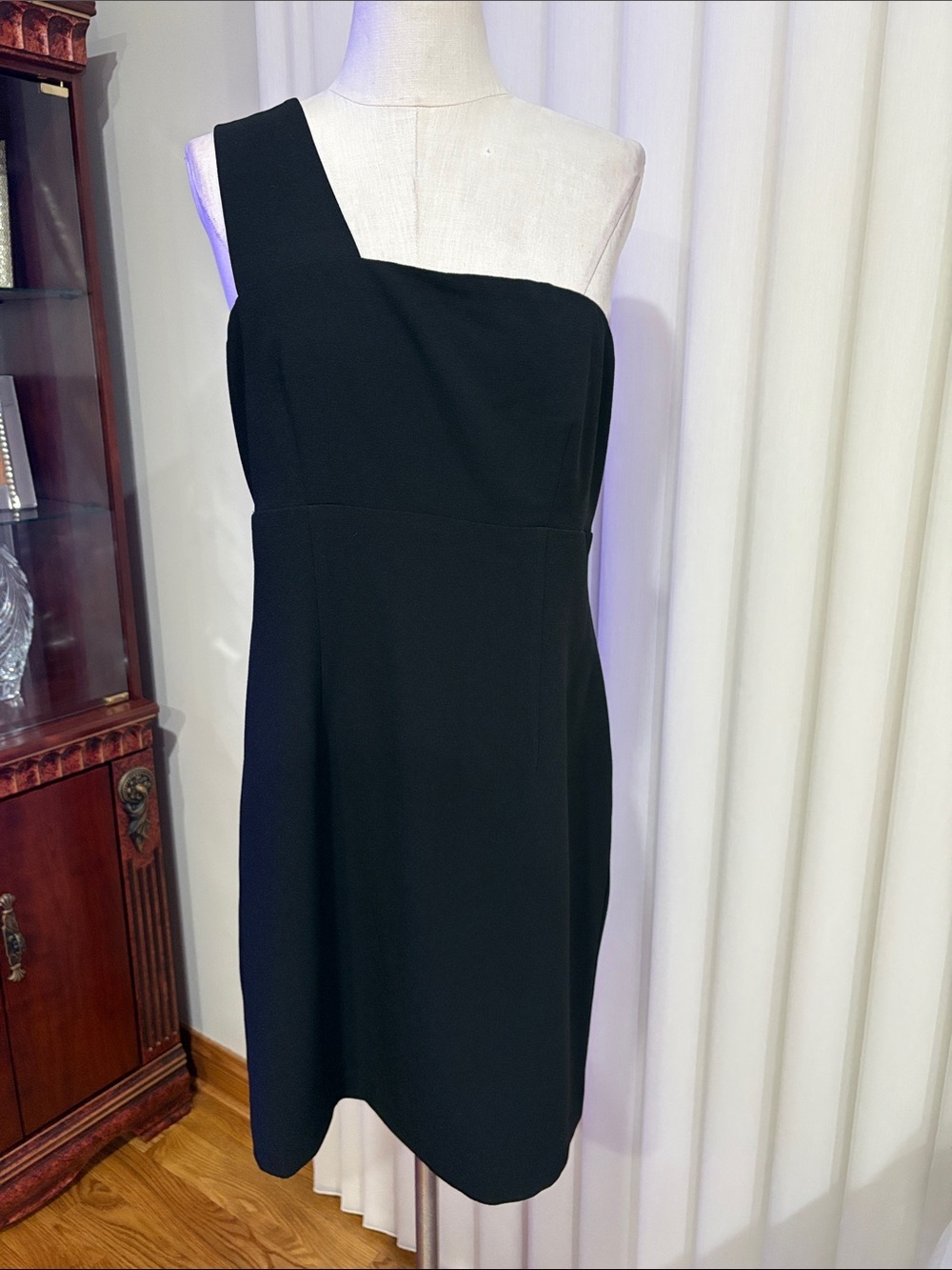 NWT Nicole Miller One-Shoulder Black Cocktail party mini dress size 12